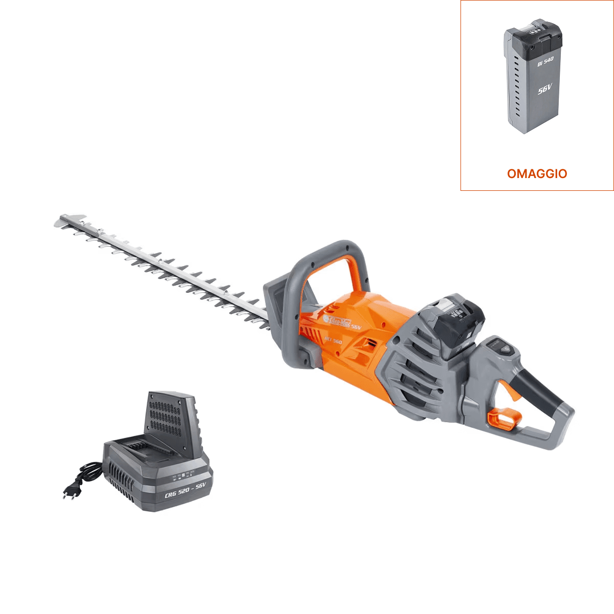 Tagliasiepi a batteria HCi 560 con batteria Bi 525 e caricabatterie CRG 520_1 | Oleo-Mac