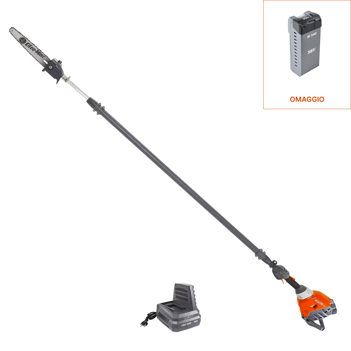 Oleo-Mac PPXi 530 con batteria Bi 540 e caricabatterie CRG 520